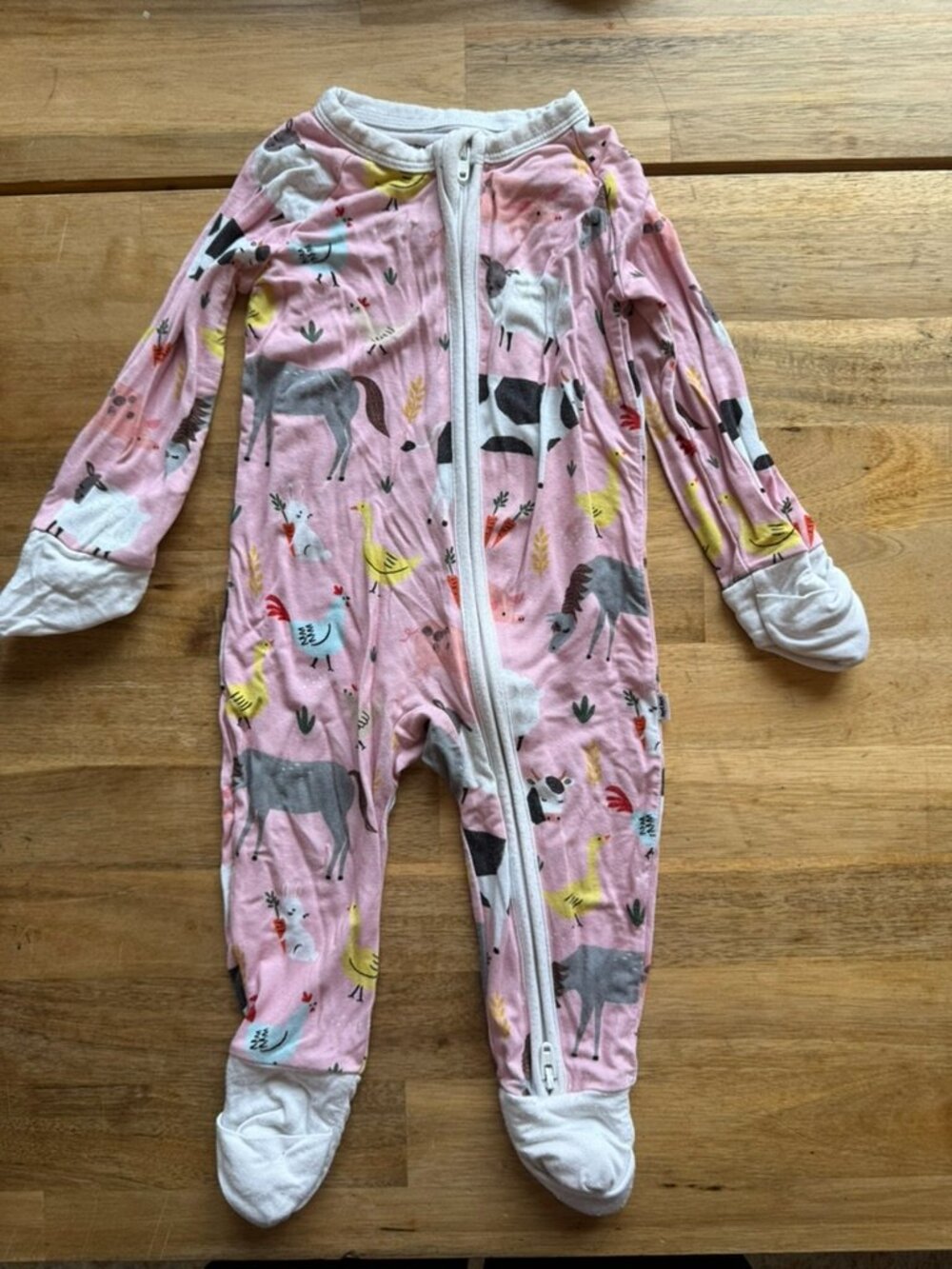 PLAY little sleepies pink farm animals zippy 0-3 months